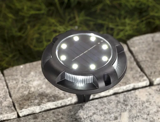 Solar Bodenleuchten mit 12 LEDs, 8 Lumen, 3er Set