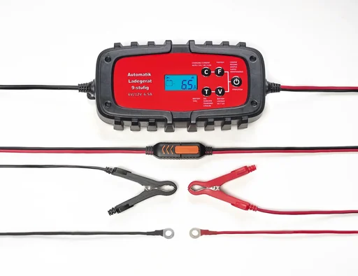 "Automatische acculader voor auto en motor, 6,5 A, 6/12 V image"