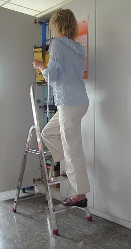 "Stepladder aluminum, 3 steps ladder image"