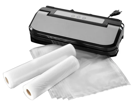 "Stainless steel vacuum sealer, 150 W, FREE: 2 rolls (22x500 and 28 x500 cm) + 5 bags image"
