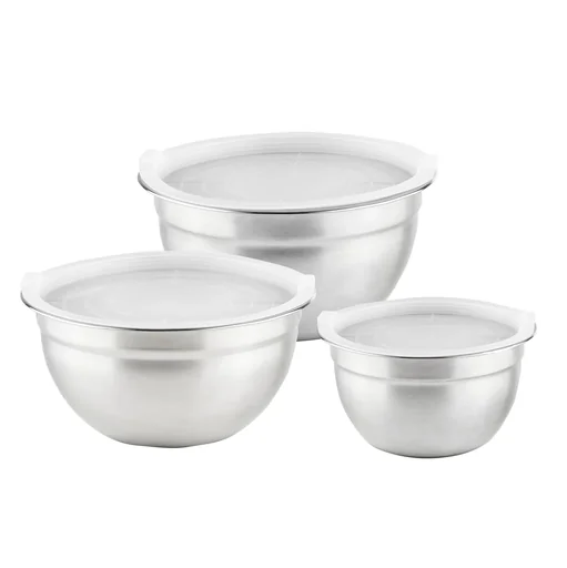 "Stainless steel mixing bowl set, 6-piece image"