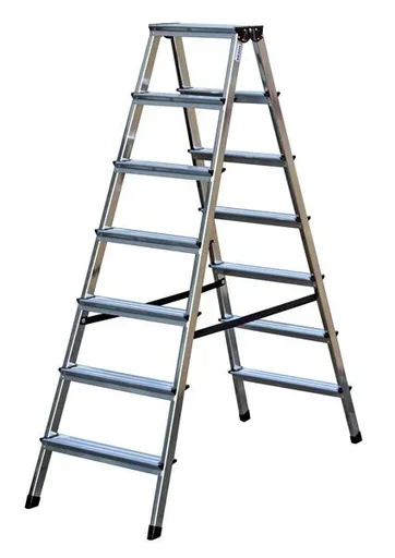 "Aluminum steps double ladder 2 x 7 steps image"