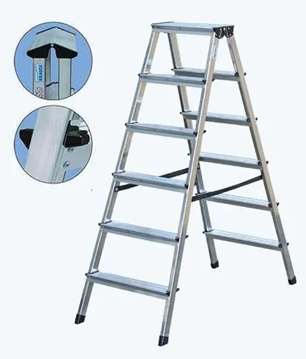 "Aluminum steps double ladder 2 x 6 steps image"
