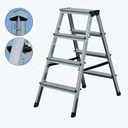 Aluminum steps double ladder 2 x 4 steps