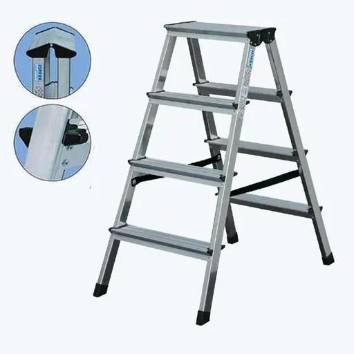 "Aluminum steps double ladder 2 x 4 steps image"