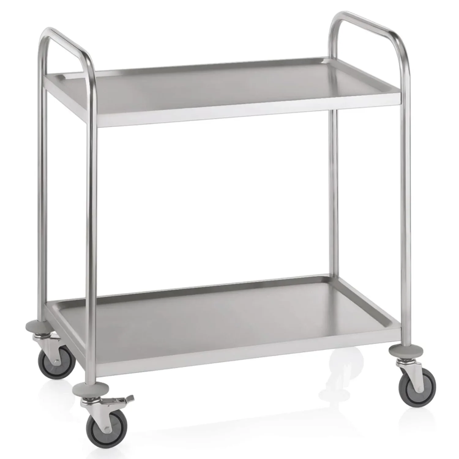 "Serveerwagen, serveerwagentje op wieltjes, rvs horeca kar - met 2 legborden, 85x53x95 cm image"
