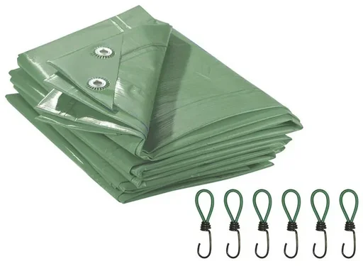 "PE tarpaulin 200 x 300 cm, 90g/m² - FREE 6 rubber tensioners image"