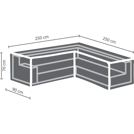 "Protective cover for L-shaped lounge set - 250 cm image"