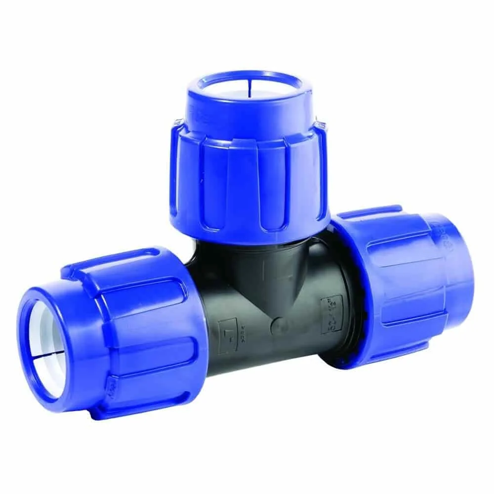 PE Koppeling 40mm, T-stuk, Knelkoppeling Drinkwater