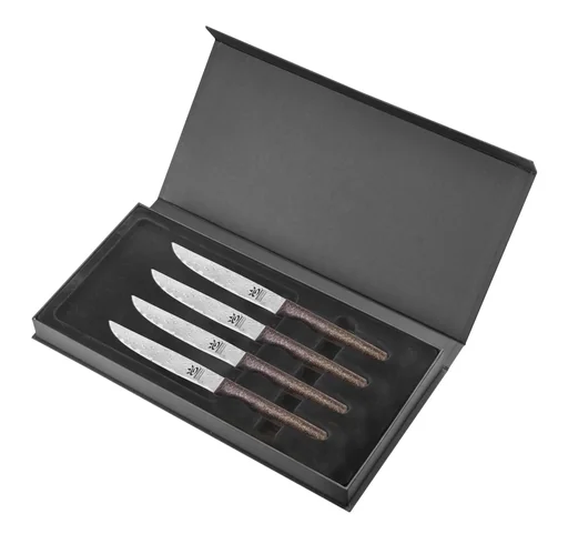 "4-piece "Vital" steak knife set with 65-layer, forged Damascus blades made of VG10 Damascus steel image"