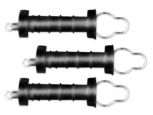 "Gate handle with hook, black, 3 pieces image"