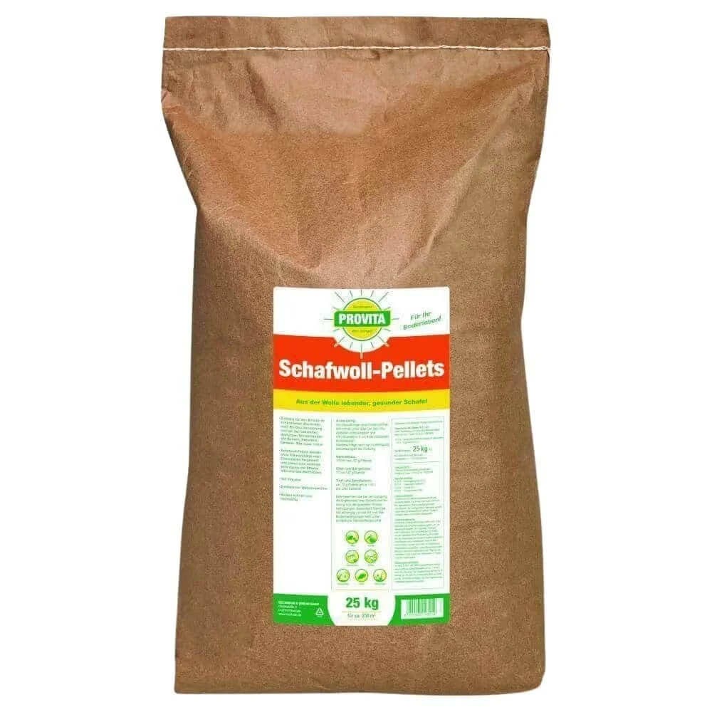 "Schapenwoll pellets 25 kg, Schapenwol meststof, Organische meststof schapenwol, voor ca.250m² image"