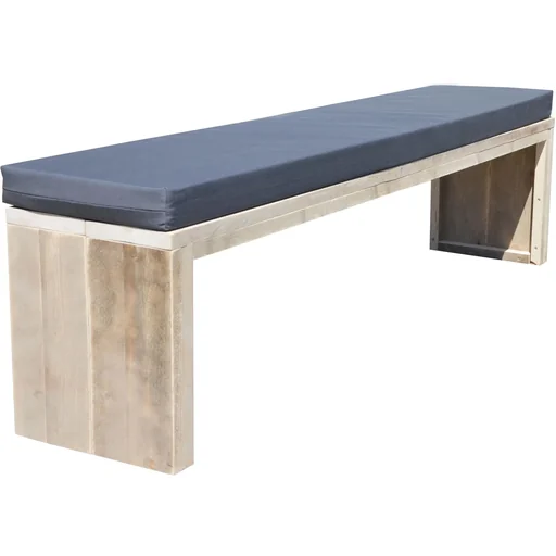 "Assembly package garden bench Daan scaffolding wood 200 cm including water and dirt-repellent cushion image"