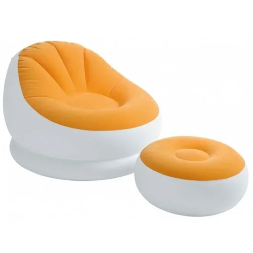 "Inflatable armchair with ottoman orange image"