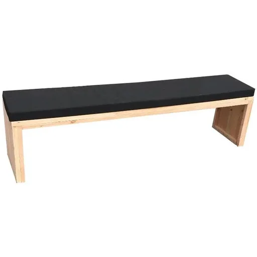 "Douglas wood garden bench 180 cm including water and dirt-repellent cushion black image"