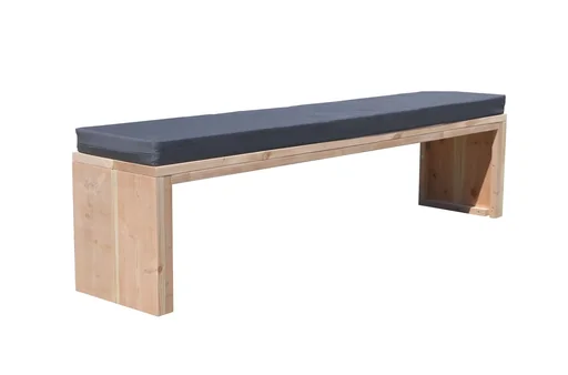 "Douglas wood garden bench 180 cm including water and dirt-repellent cushion anthracite image"