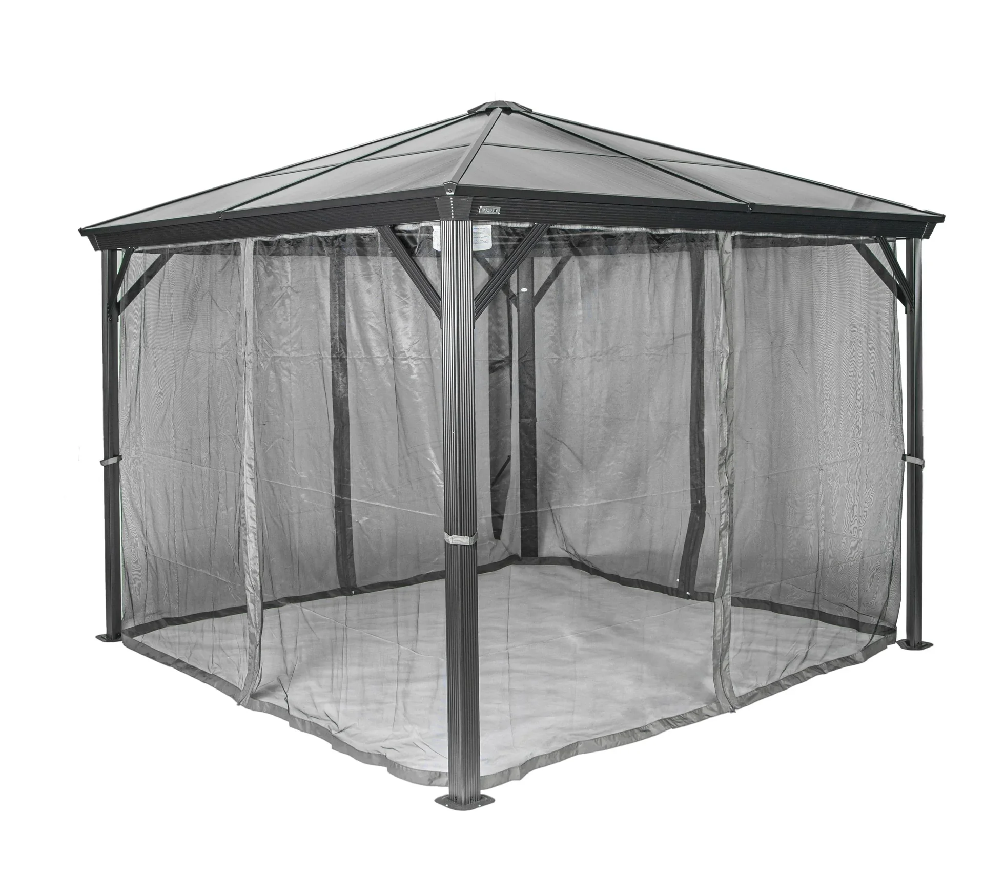 "Paviljoen Verona 1014 422,5×298,3×261 cm Antraciet – Hardtop met 6 mm polycarbonaat dak image"