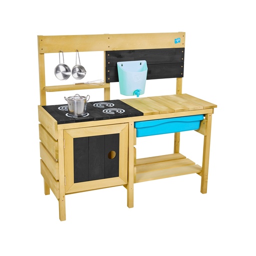 "Modderkeuken Murmeltier Deluxe 136×40×96 cm Natuur/Blauw – uitschuifbaar blad & kraan image"