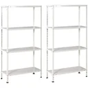 2 metal storage racks with 4 shelves - 200kg capacity - (HxWxD) 145x72.5x30cm - 50kg per shelf