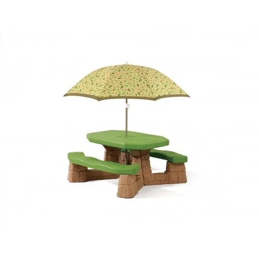 "Picnic table with umbrella image"