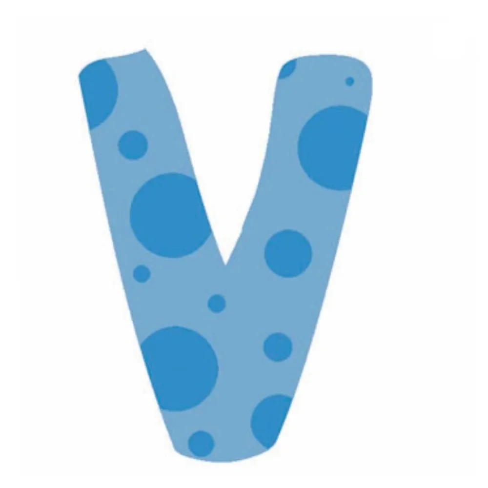"Lilipinso Sticker blauwe letter v image"