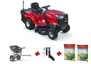 Pony 92T-R lawn tractor special offer including trailer spreader, coupling and 2x long-term lawn fertilizers 450m²