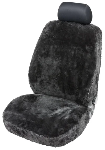 "Trish car seat cover made of black lambskin image"