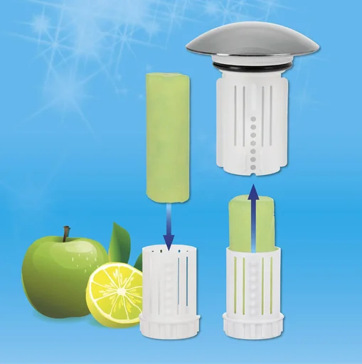 "Replacement fragrance stones for Abflussfee 878035, 40 g, 8 pieces, apple-lemon image"