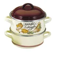 Enamel potato steamer Ø 18 cm - potato/vegetable pot with 1.8 L / 2.4 L