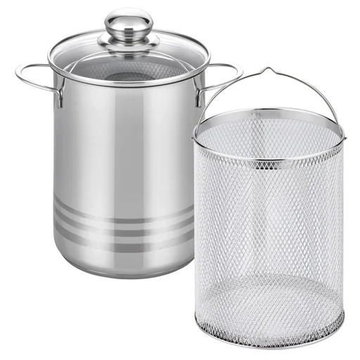 "Universal pot / asparagus pot Brillant 4 liters with removable steamer basket, made of stainless steel image"