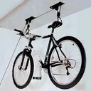 Bicycle lift brings order to the basement and garage