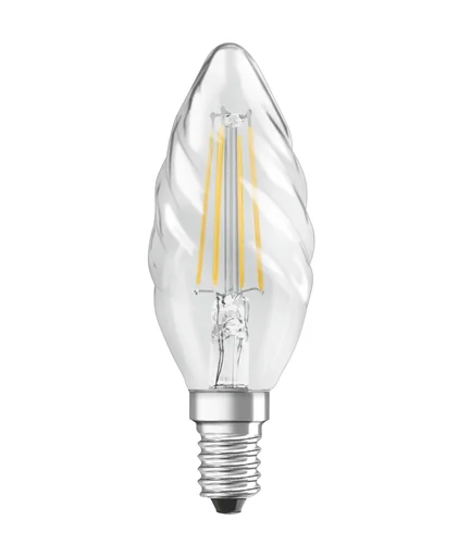 "LED STAR FILAMENT candle twisted with 2.5 watts, E14, clear, cool white image"
