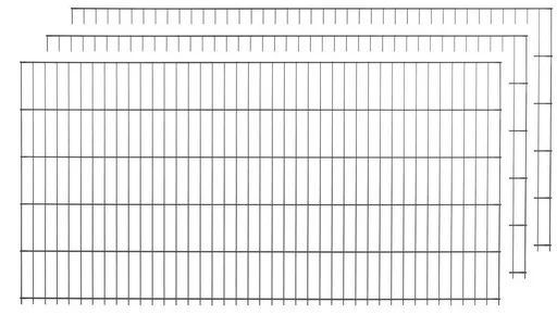 "Set dubbelstaafmatten antraciet, 15 stuks, elk 125 cm x 200 cm image"