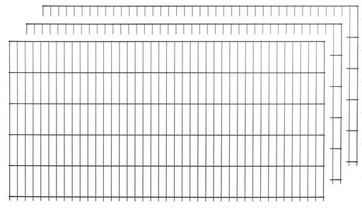 "Dubbelstaafmat set, groen, 15 stuks, elk 83 cm x 200 cm image"