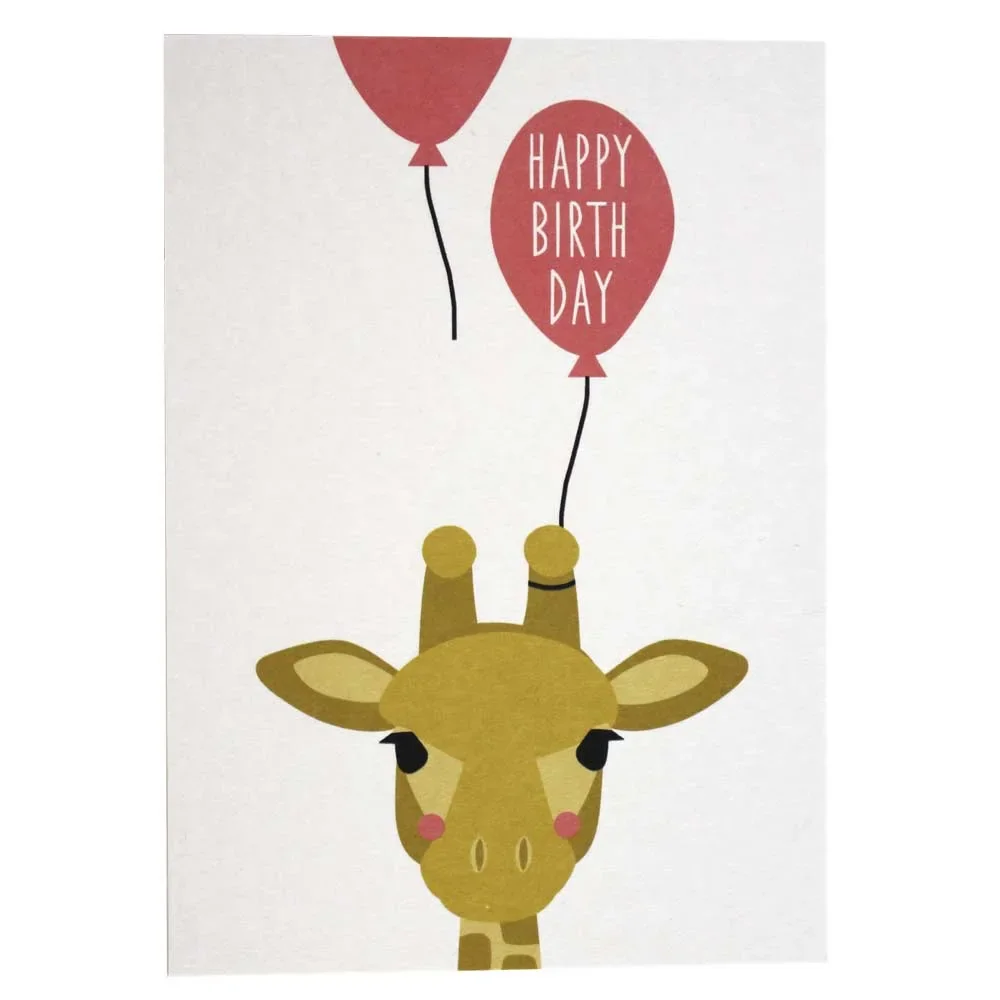 "Ava & Yves ansichtkaart verjaardag Giraffe image"