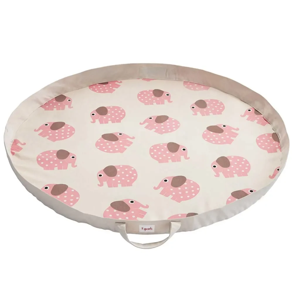 "3 Sprouts speelkleed/speeltas olifanten roze image"