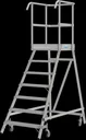 Platform ladder 7 aluminum steps one-sided mobile