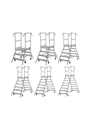 Platform ladder 2 x 3 aluminum steps, accessible from both sides