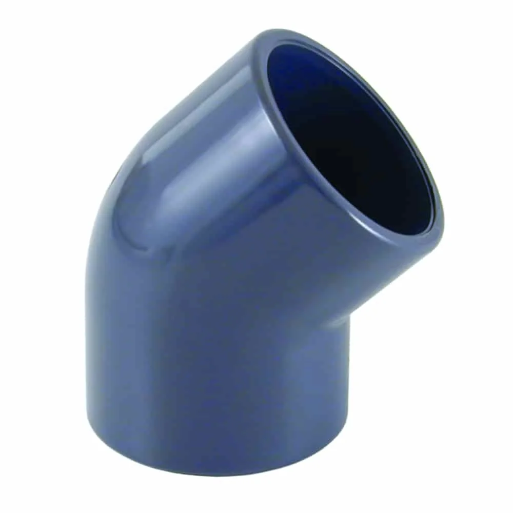 "PVC Winkel 50mm 45 Graden PN16 - Kleefmof image"