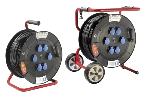 "Professional drum Mammut 460 Version 1, 80m, 6 sockets 230V / 16A, with carrying and base frame image"