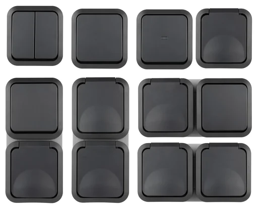 "Surface-mounted damp-proof cross switch IP55 image"