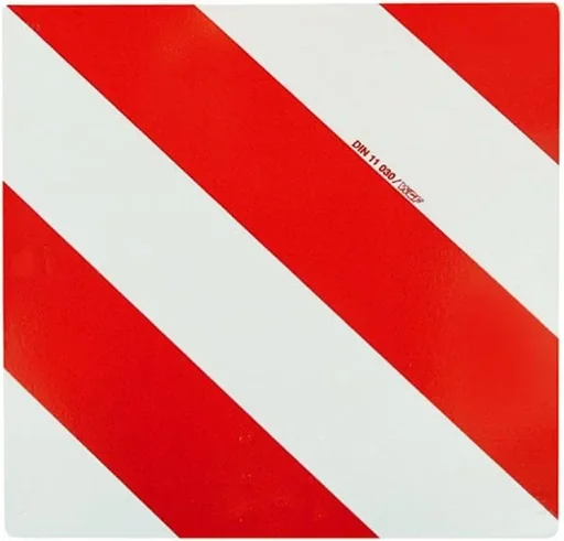 "Warning sign, 423 x 423 mm, right-rejecting image"