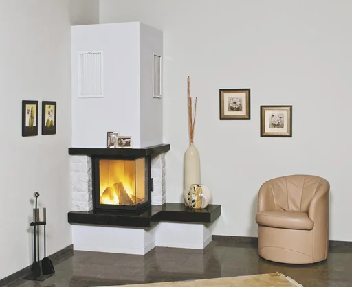"Nebraska bench left-hand side heating stove, 4-8 kW, royal-black/natural image"