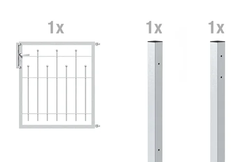 "Single gate set Madrid, for setting in concrete, hot-dip galvanized, height 100 cm, width 1 m image"