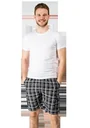 Shorts with cargo pocket, color navy/checked, size XL
