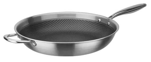"Frying pan 36 cm TriPly stainless steel honeycomb structure image"