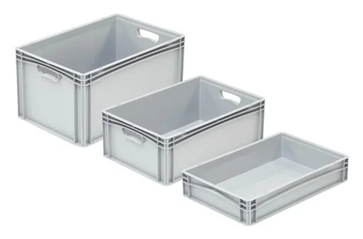 "Euro-standard container, 600 x 400 x 220 mm, grey image"