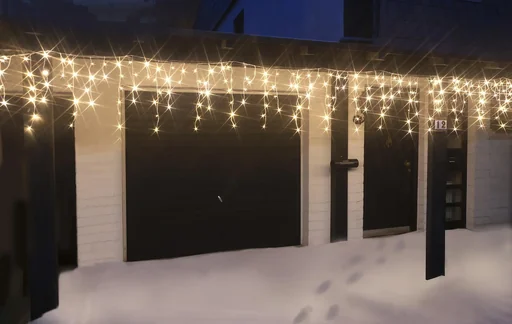 "Icy rain light chain with 168 warm white LEDs - length 4 m image"
