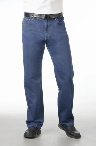"Premium jeans, crease-free, extra soft, color blue size 30 image"