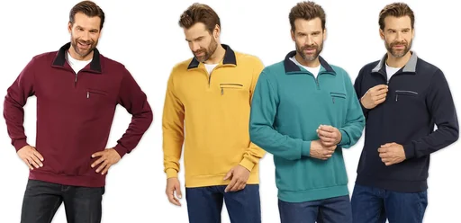 "Sweatshirt with zipper, color yellow, size L image"